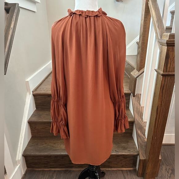 Reformation Adrienne Mini Dress in Cinnamon Brown Size Small - Picture 4 of 9